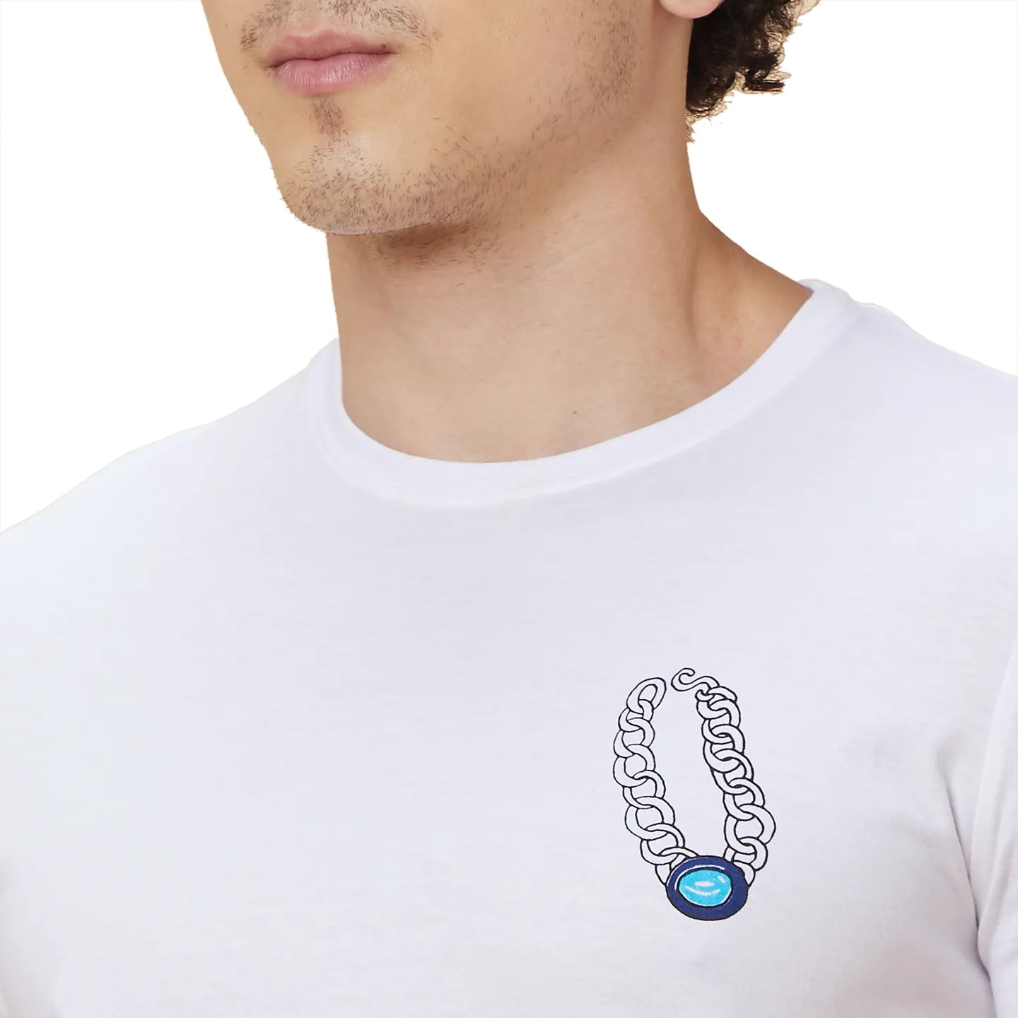 White Regular Fit Round Neck Men's T-Shirt by Being Human Clothing