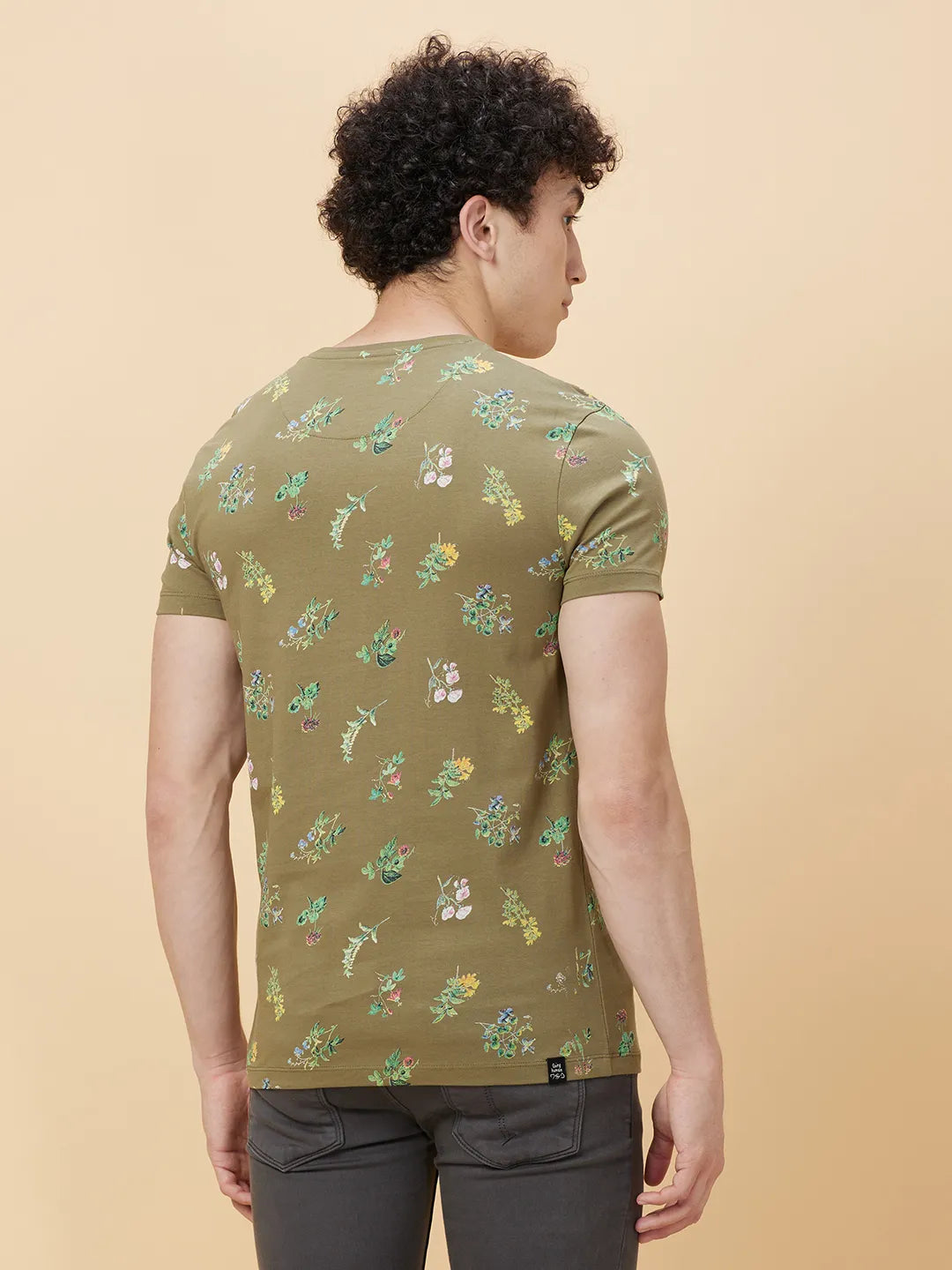 Olive Regular Fit Round Neck Men's T-Shirt by Being Human Clothing