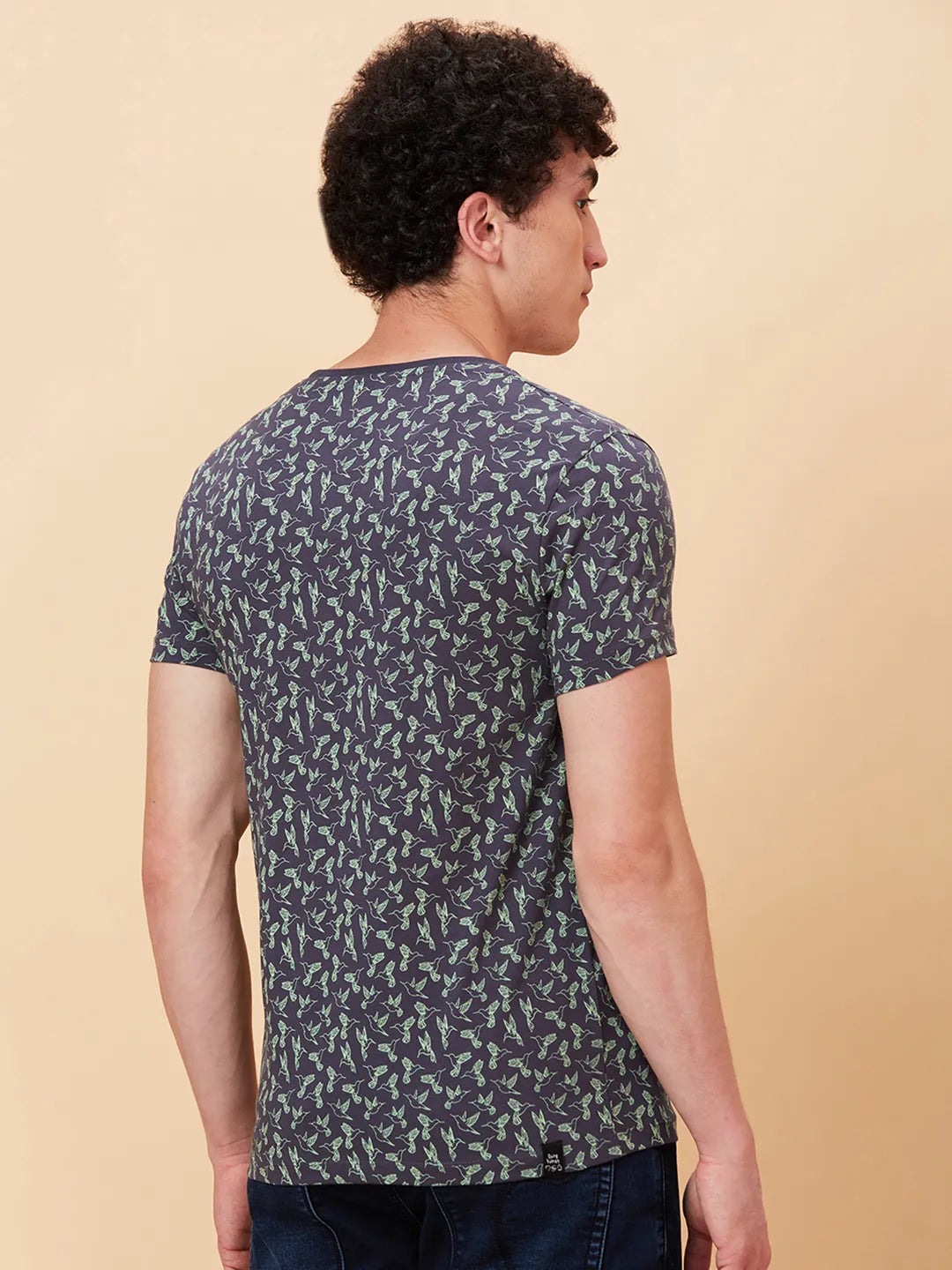 Charcoal Regular Fit Round Neck Men's T-Shirt by Being Human Clothing