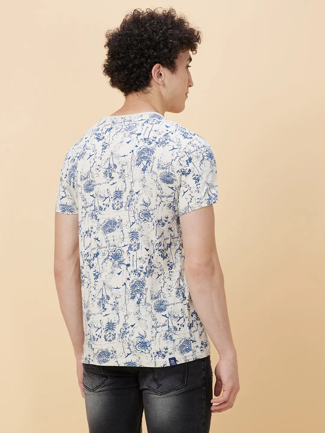 Chalk Regular Fit Round Neck Men's T-Shirt by Being Human Clothing