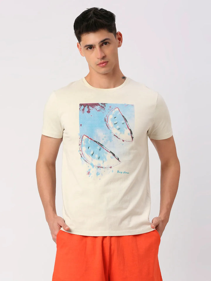 White Regular Fit Men's Short Sleeves T-Shirt by Being Human Clothing