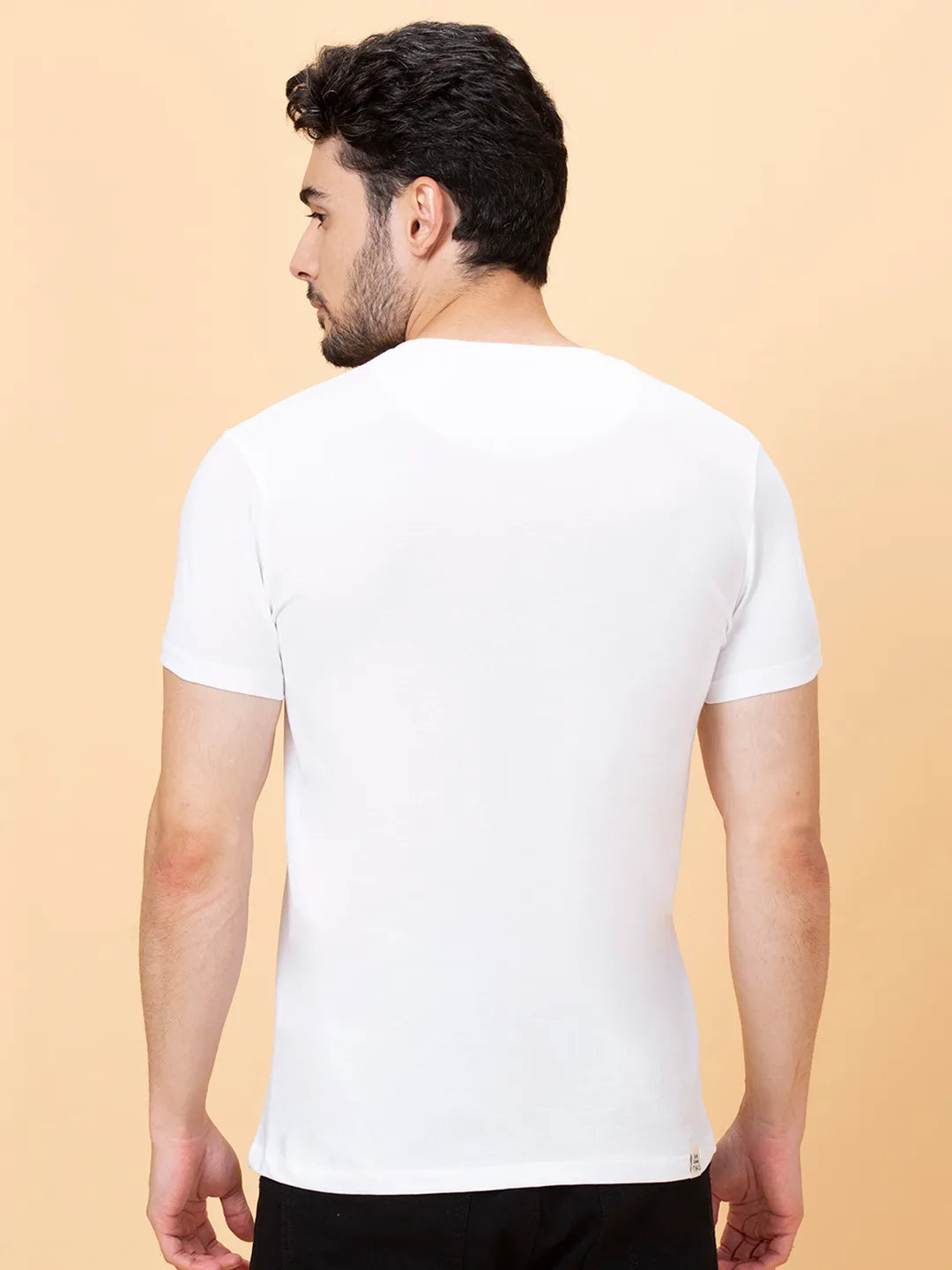 White Slim Straight Fit Men's Short Sleeves T-Shirt by Being Human Clothing