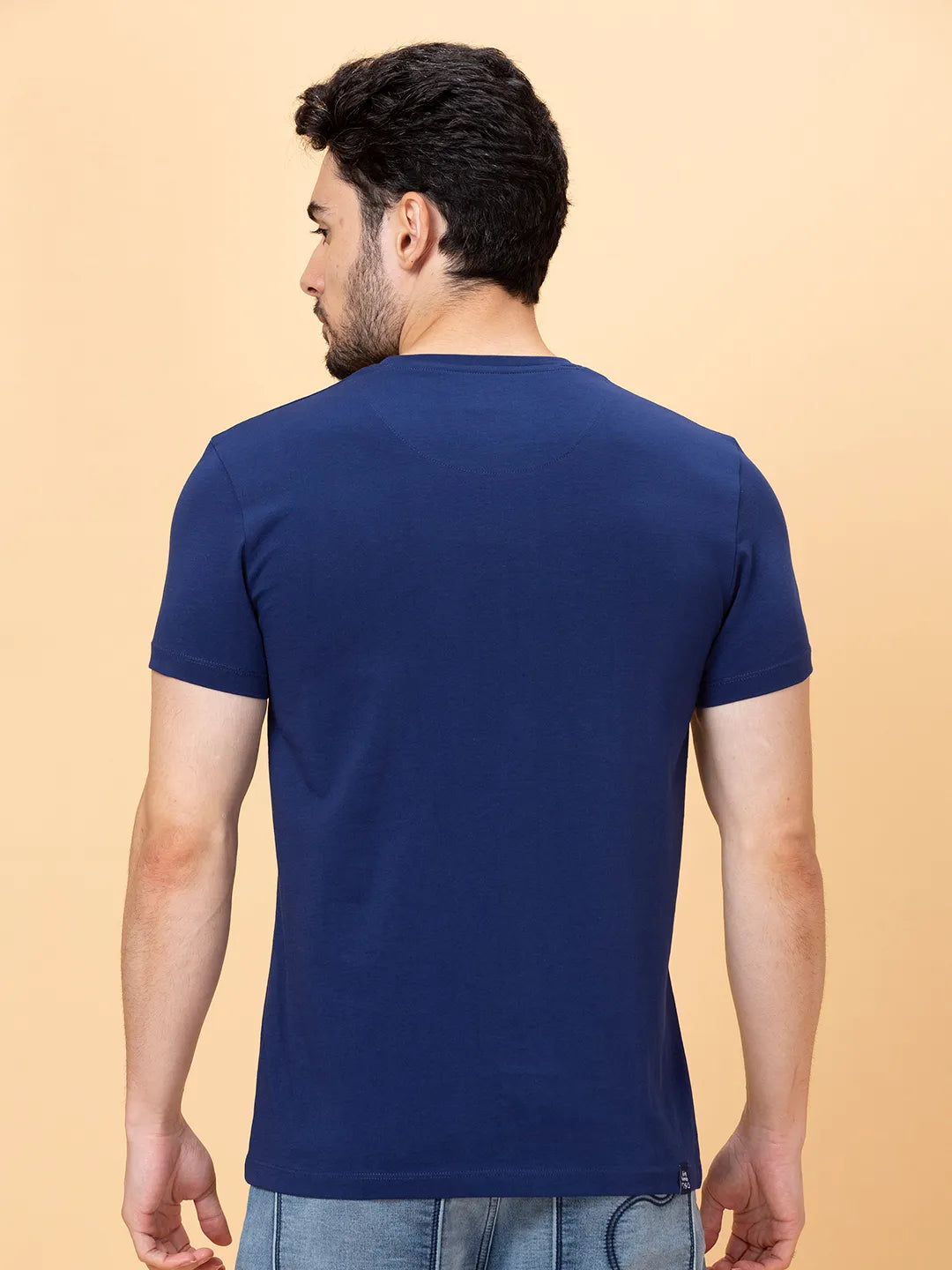 Men None T-Shirts-Navy by Being Human Clothing