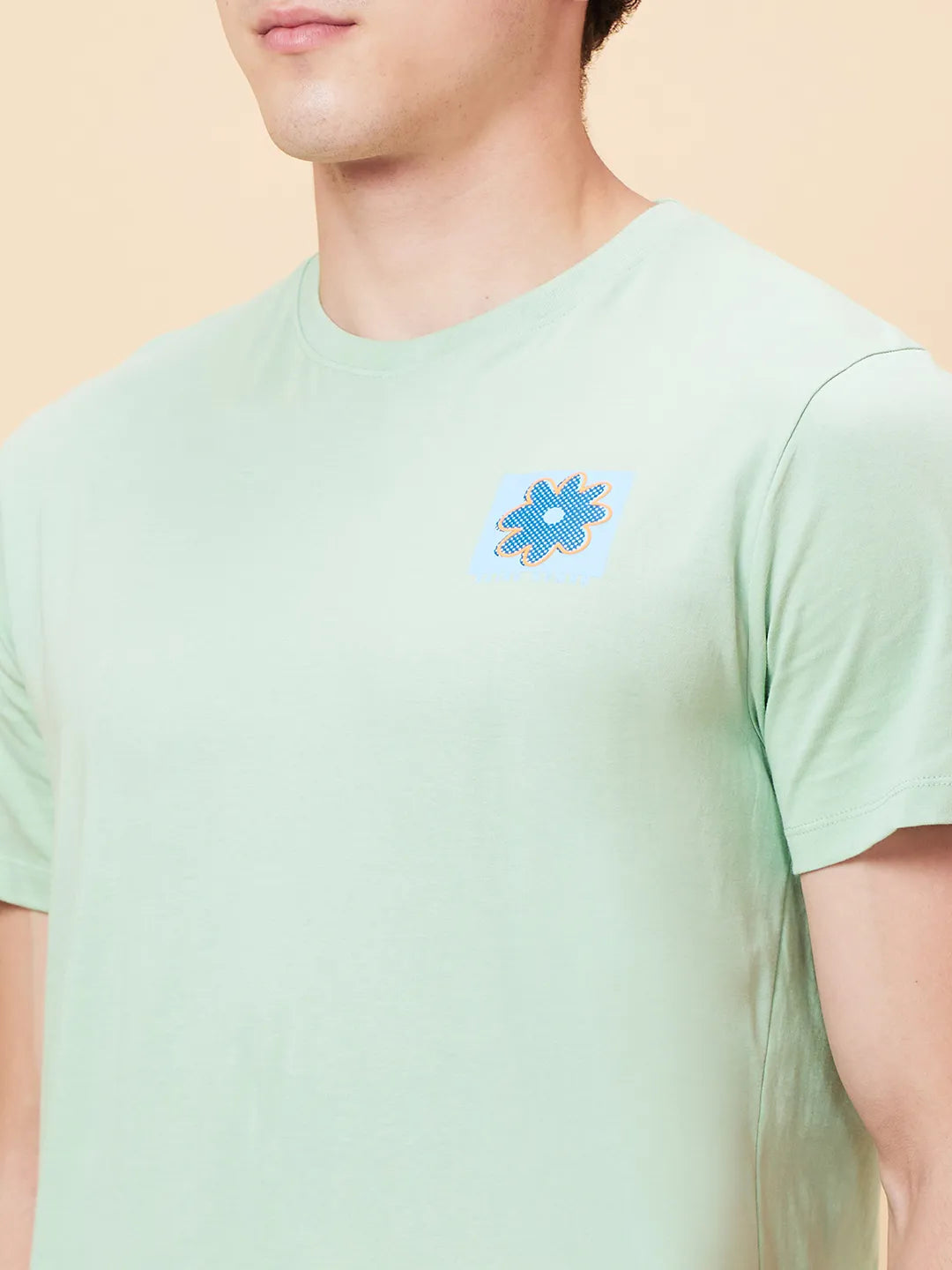 Green Foam Semi Fit Round Neck Men's T-Shirt by Being Human Clothing