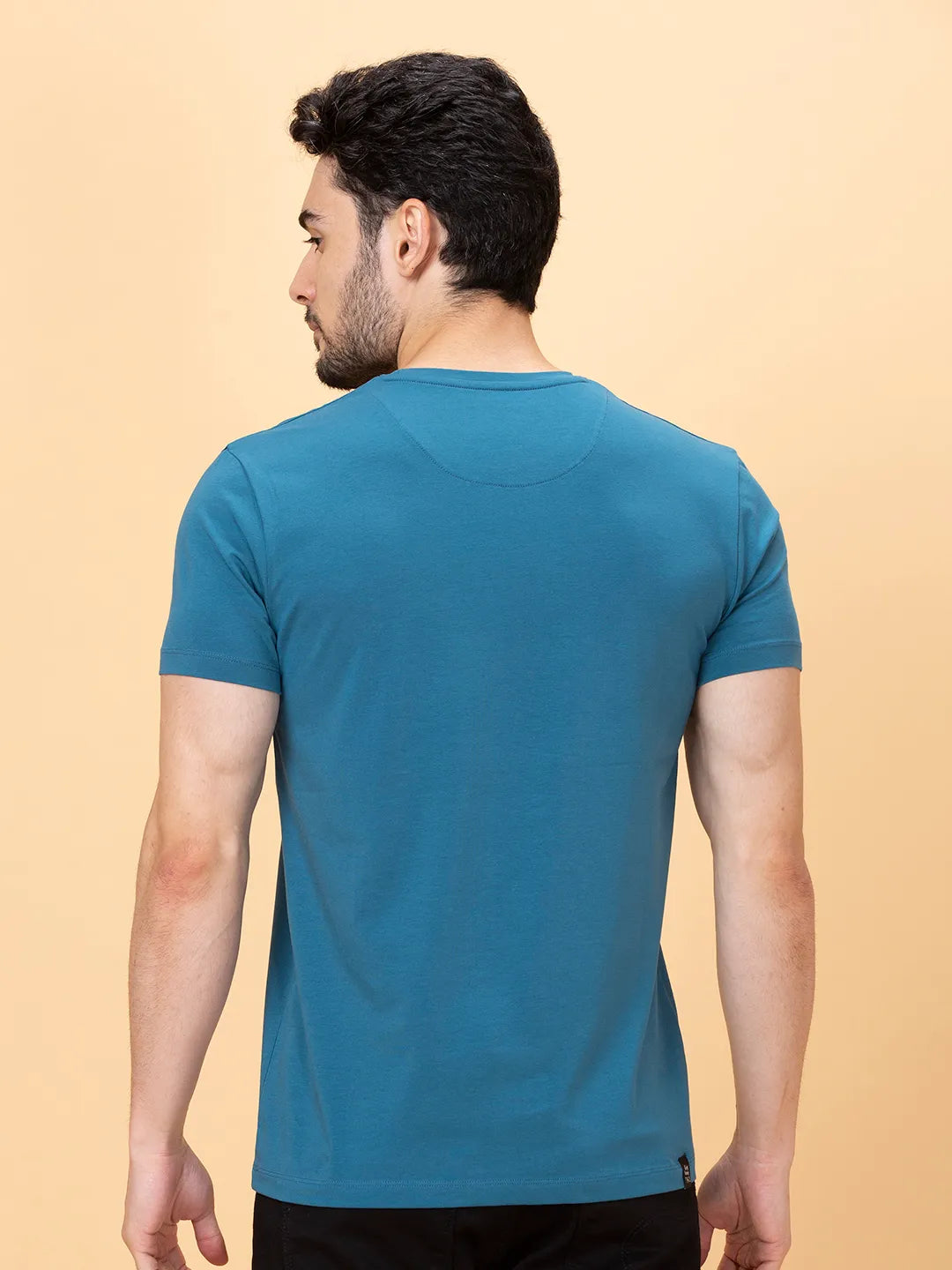 Deep Ocean Regular Fit Round Neck Men's T-Shirt by Being Human Clothing