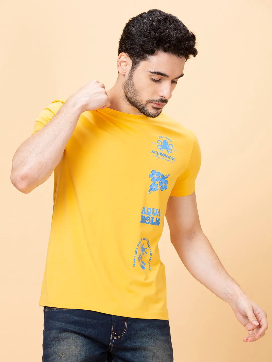Being Human Clothing Men None T-Shirts-Yellow