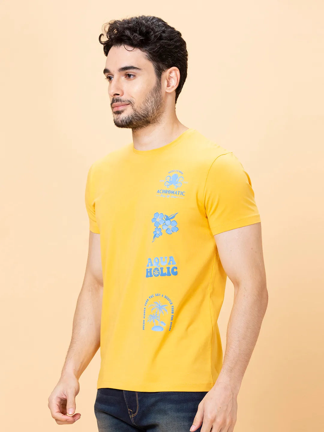 Being Human Clothing Men None T-Shirts-Yellow