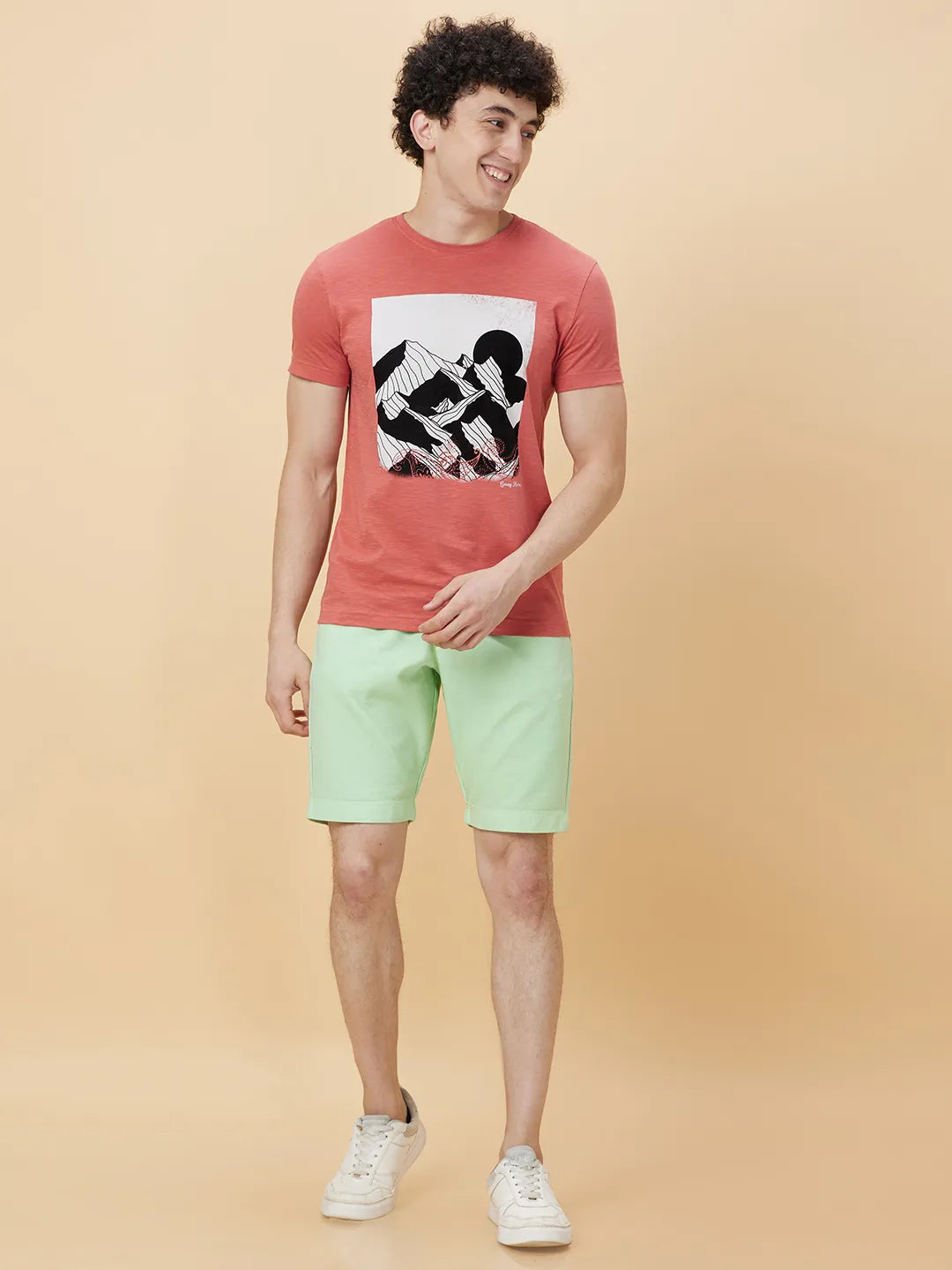 Mineral Red Regular Fit Round Neck Mens' T-Shirt by Being Human Clothing