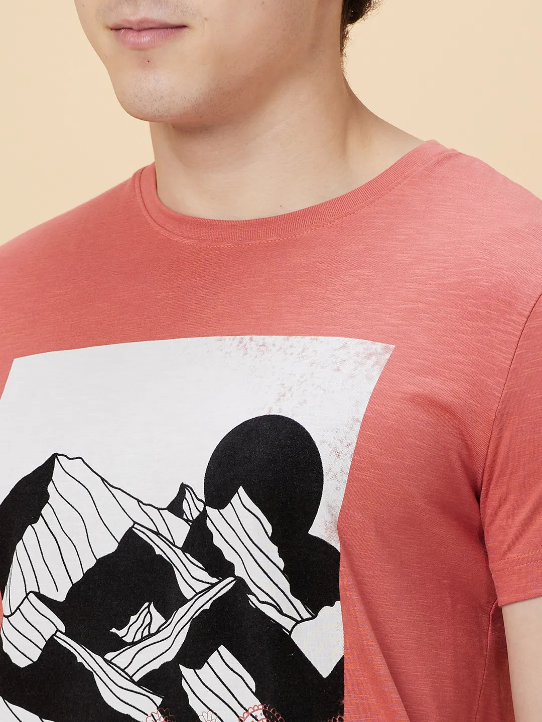 Mineral Red Regular Fit Round Neck Mens' T-Shirt by Being Human Clothing