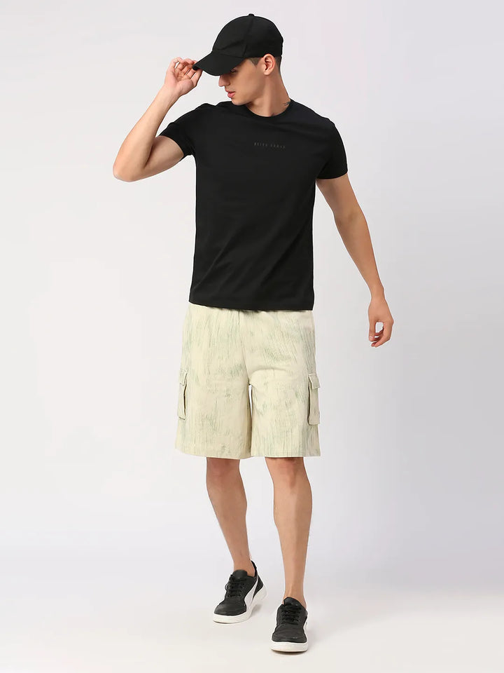 Black Regular Fit Round Neck Men's T-Shirt by Being Human Clothing