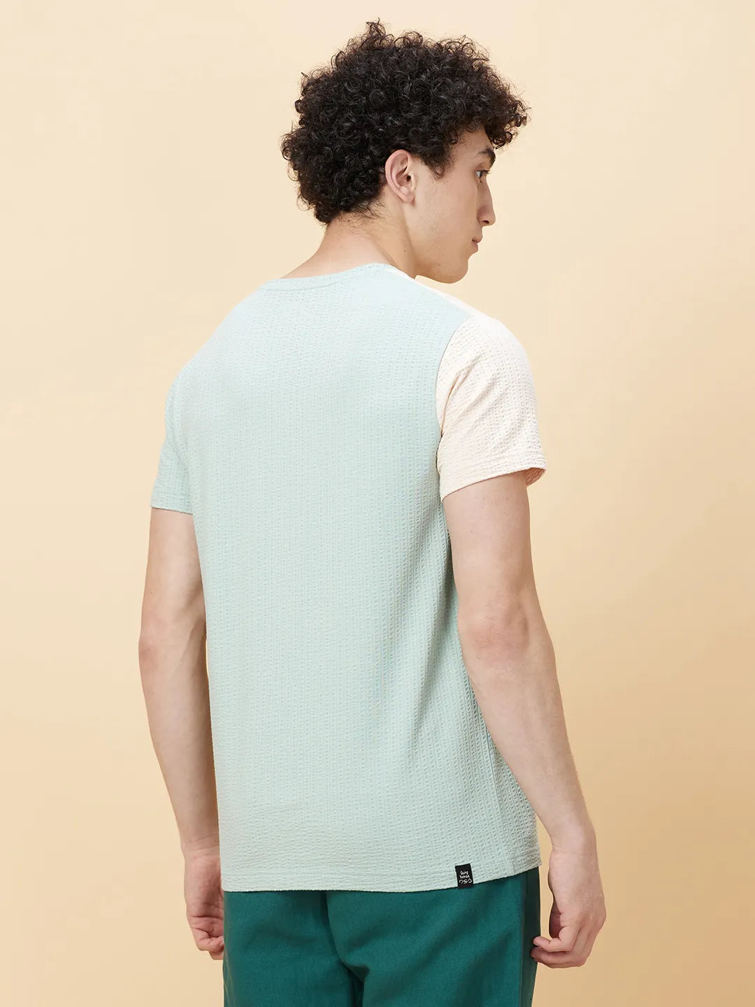 Green Regular Fit Round Neck Men's T-Shirt by Being Human Clothing