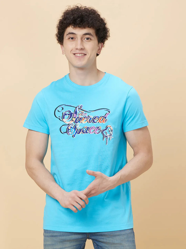 Blue Regular Fit Men's Short Sleeves T-Shirt by Being Human Clothing