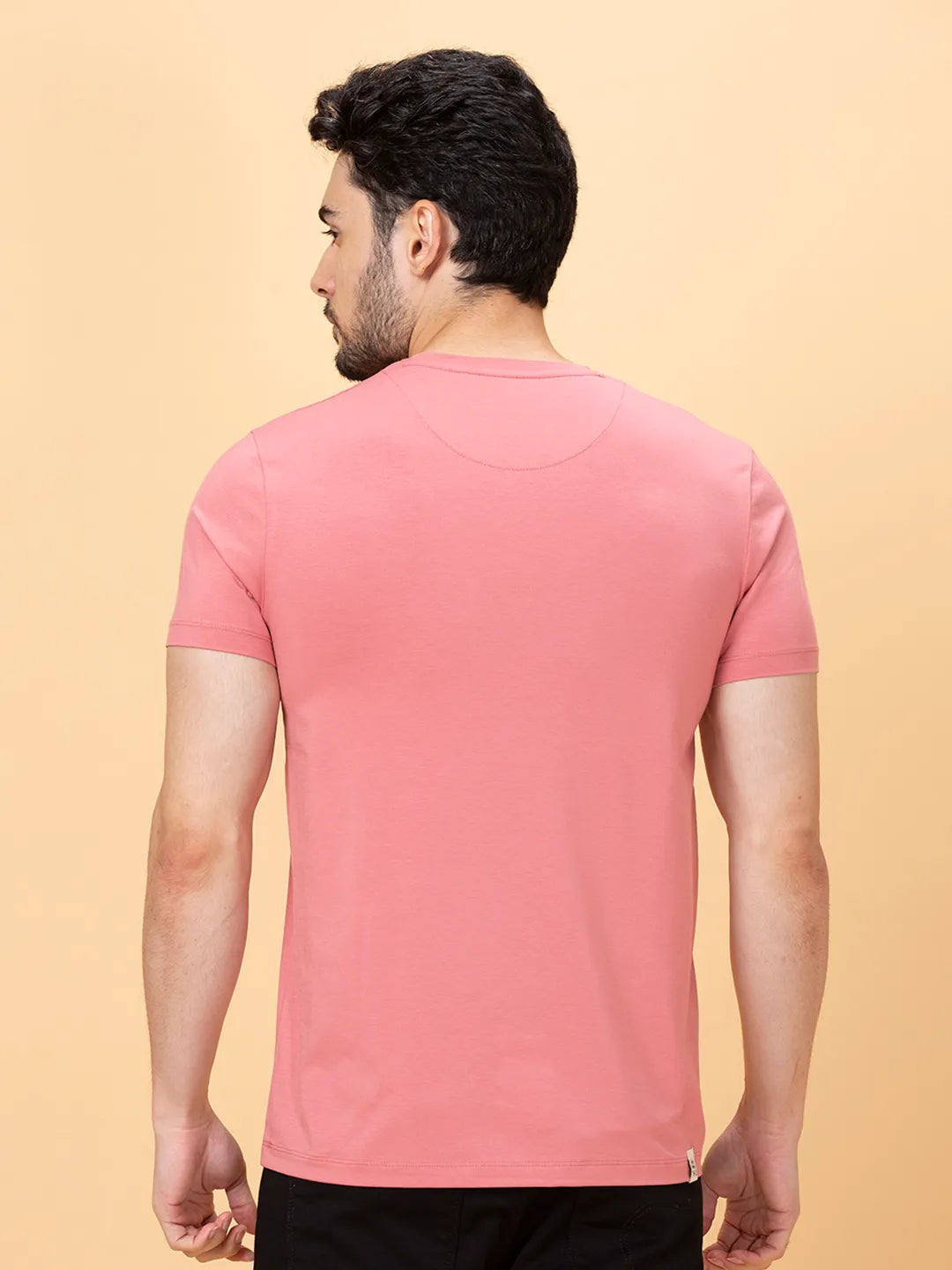 Dusty Pink Regular Fit Round Neck Men's T-Shirt by Being Human Clothing