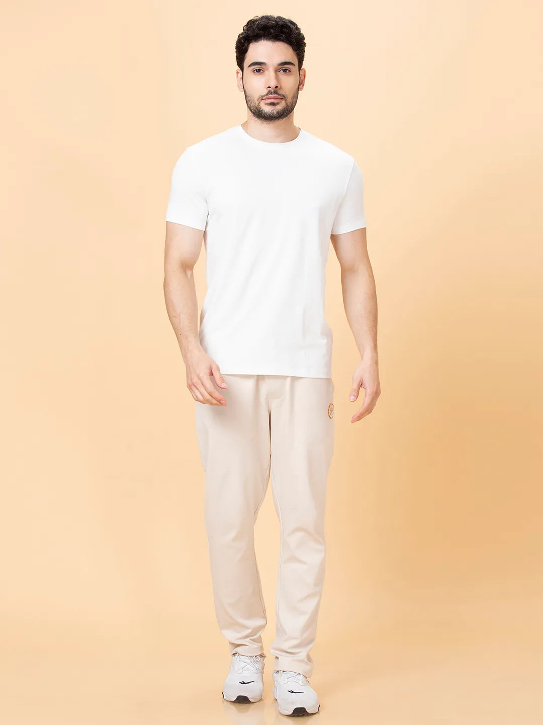 White Regular Fit Round Neck Men's T-Shirt by Being Human Clothing