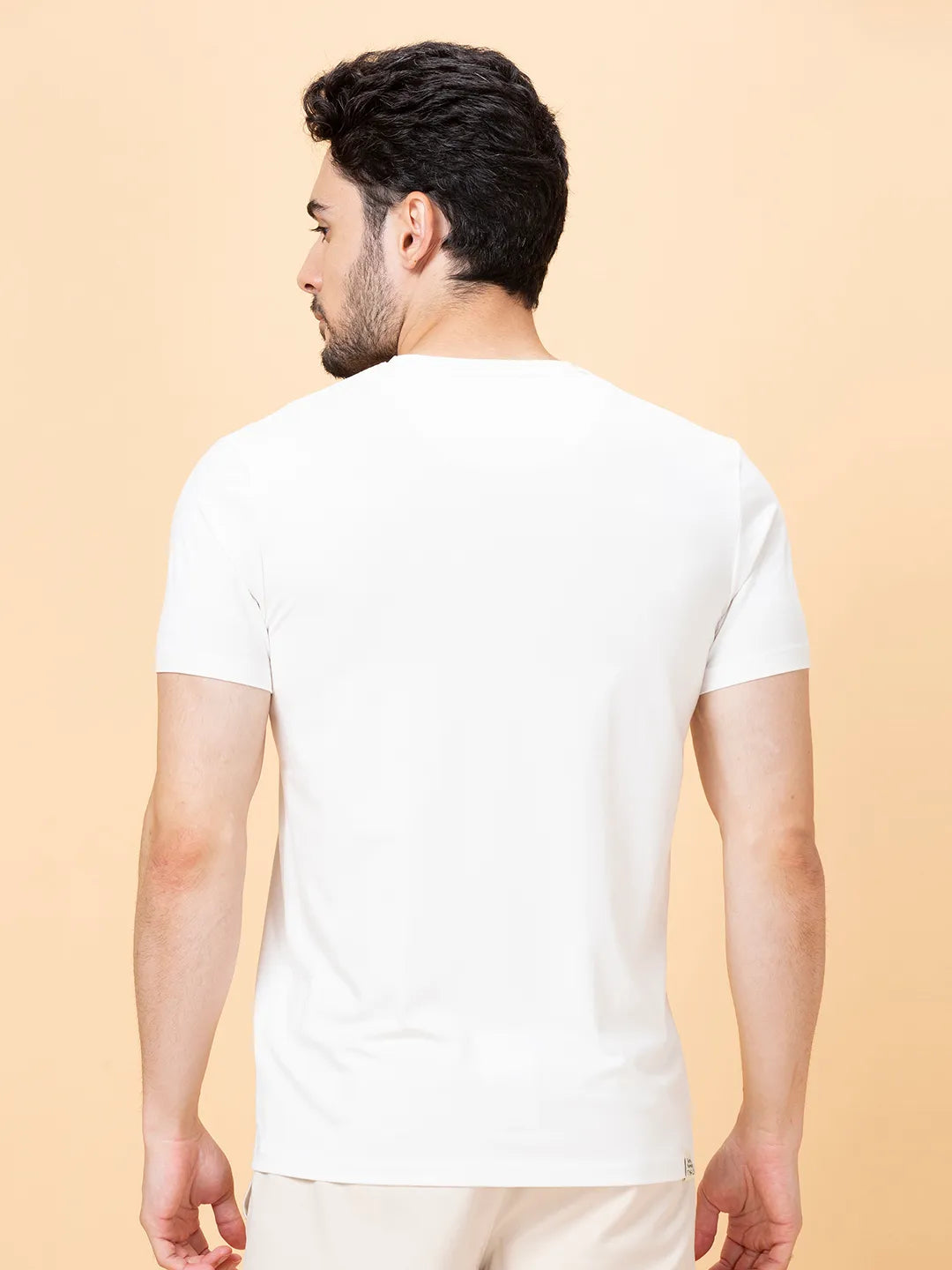 White Regular Fit Round Neck Men's T-Shirt by Being Human Clothing