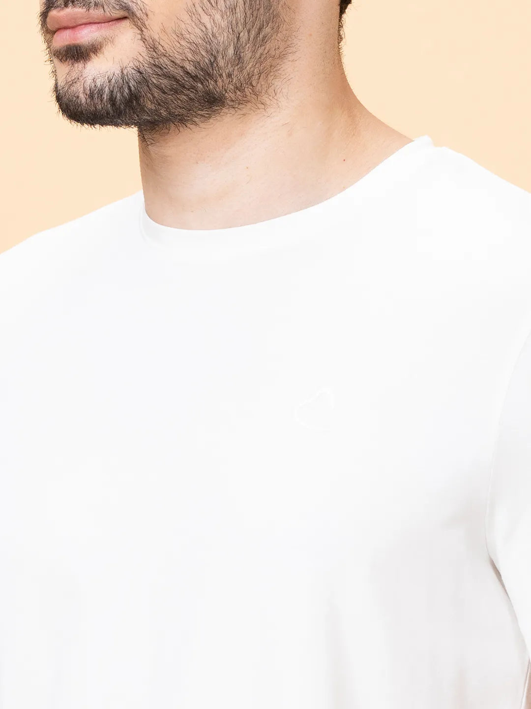 White Regular Fit Round Neck Men's T-Shirt by Being Human Clothing