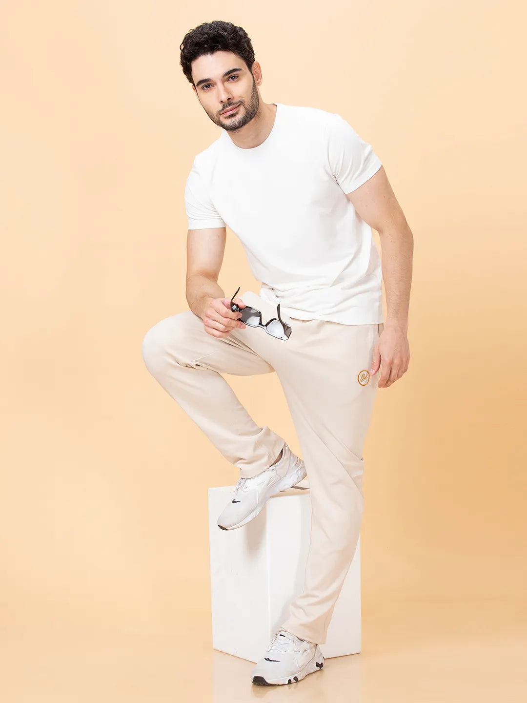 White Regular Fit Round Neck Men's T-Shirt by Being Human Clothing