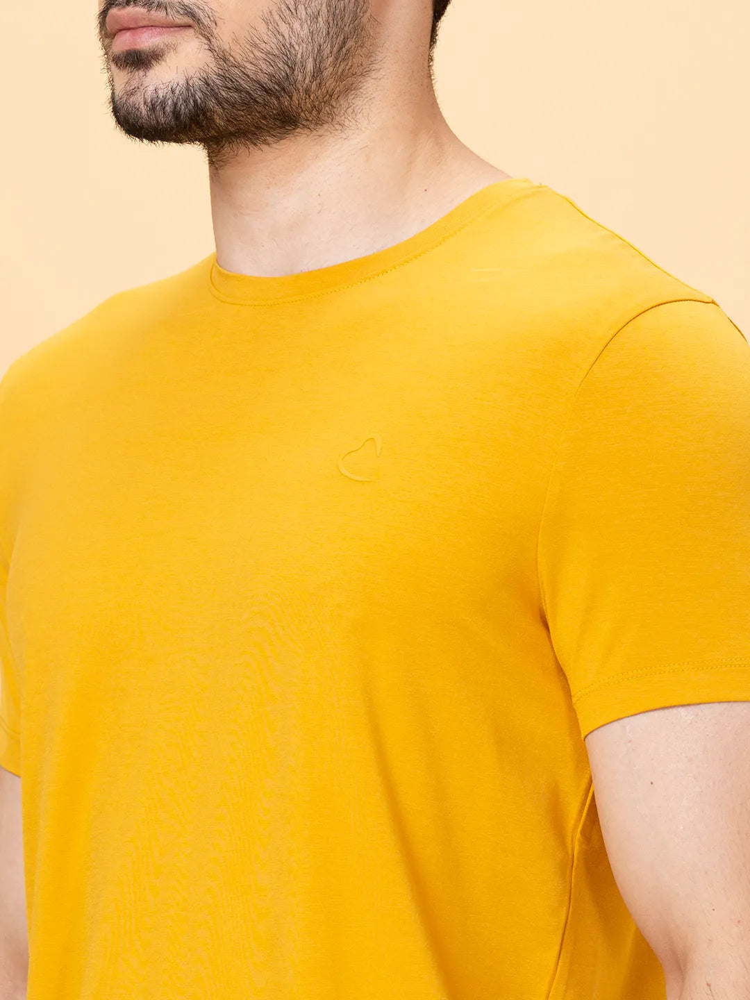 Yellow Regular Fit Round Neck Men's T-Shirt by Being Human Clothing