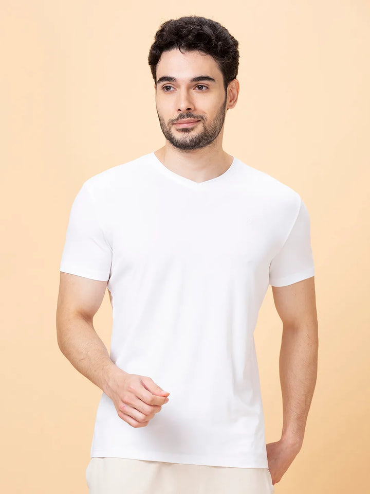 White V Neck Men's T-Shirt by Being Human Clothing