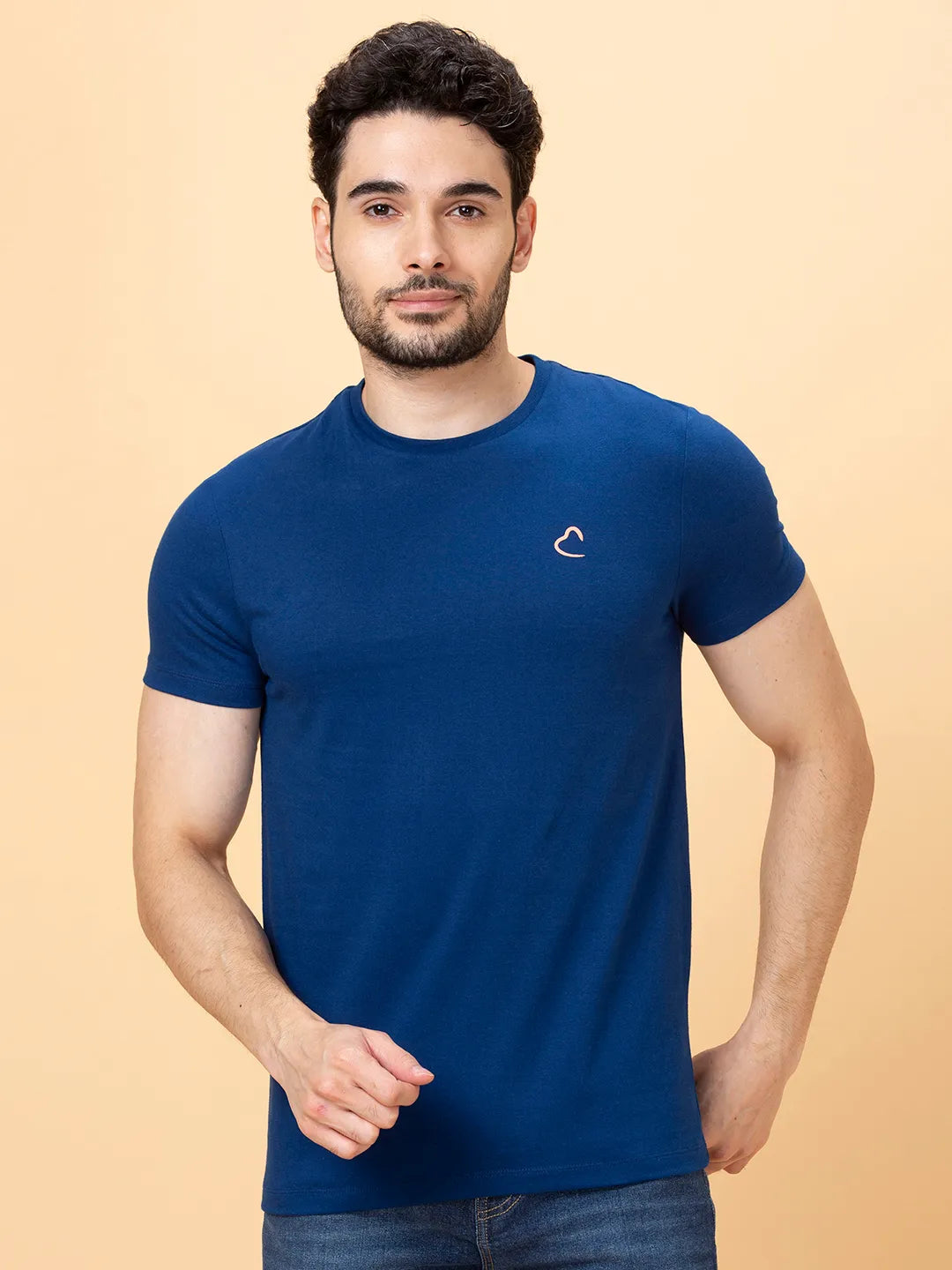 Men None T-Shirts-Navy by Being Human Clothing