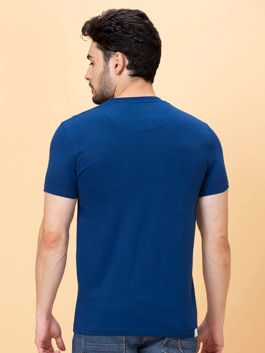 Men None T-Shirts-Navy by Being Human Clothing