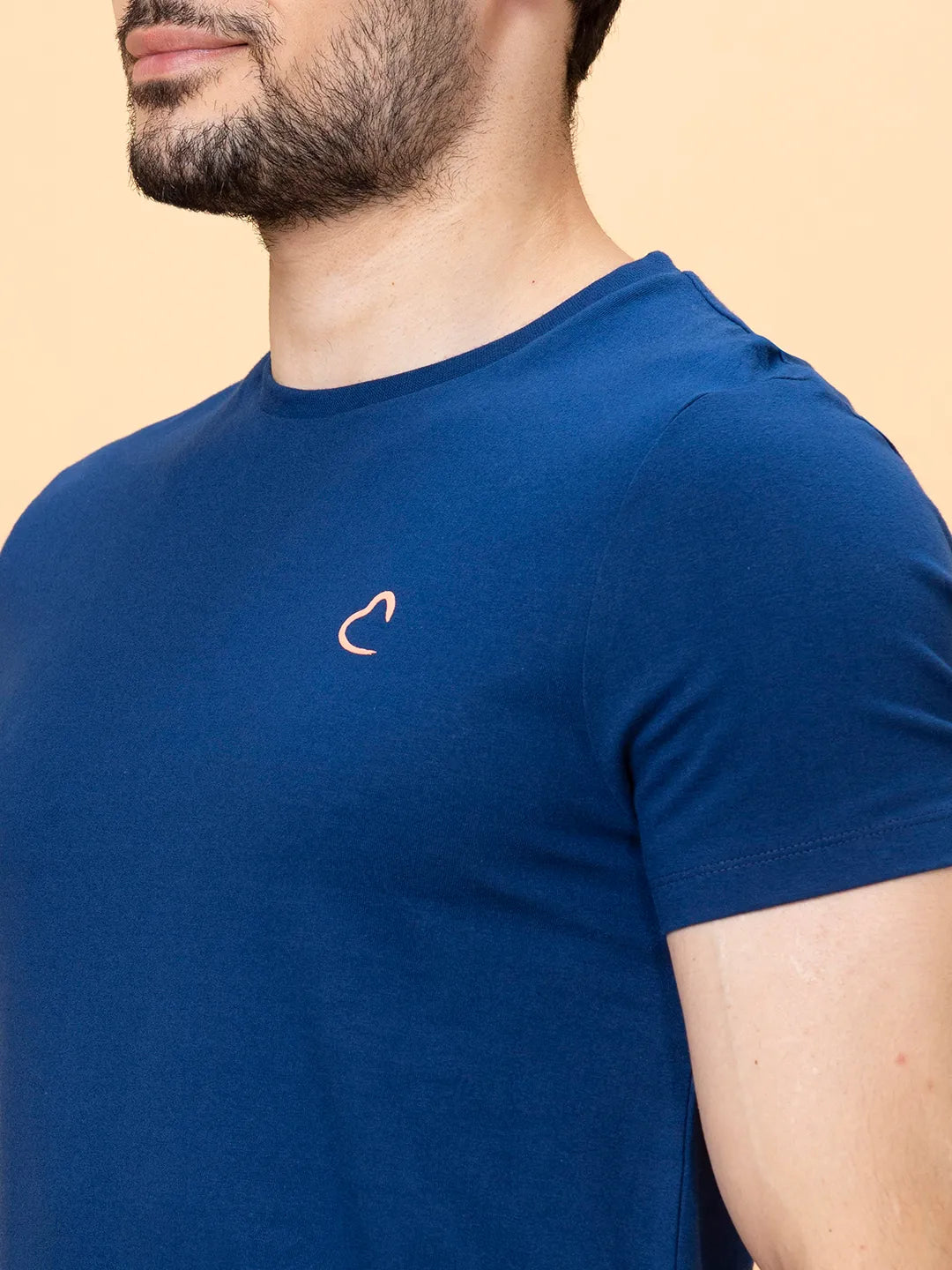 Men None T-Shirts-Navy by Being Human Clothing