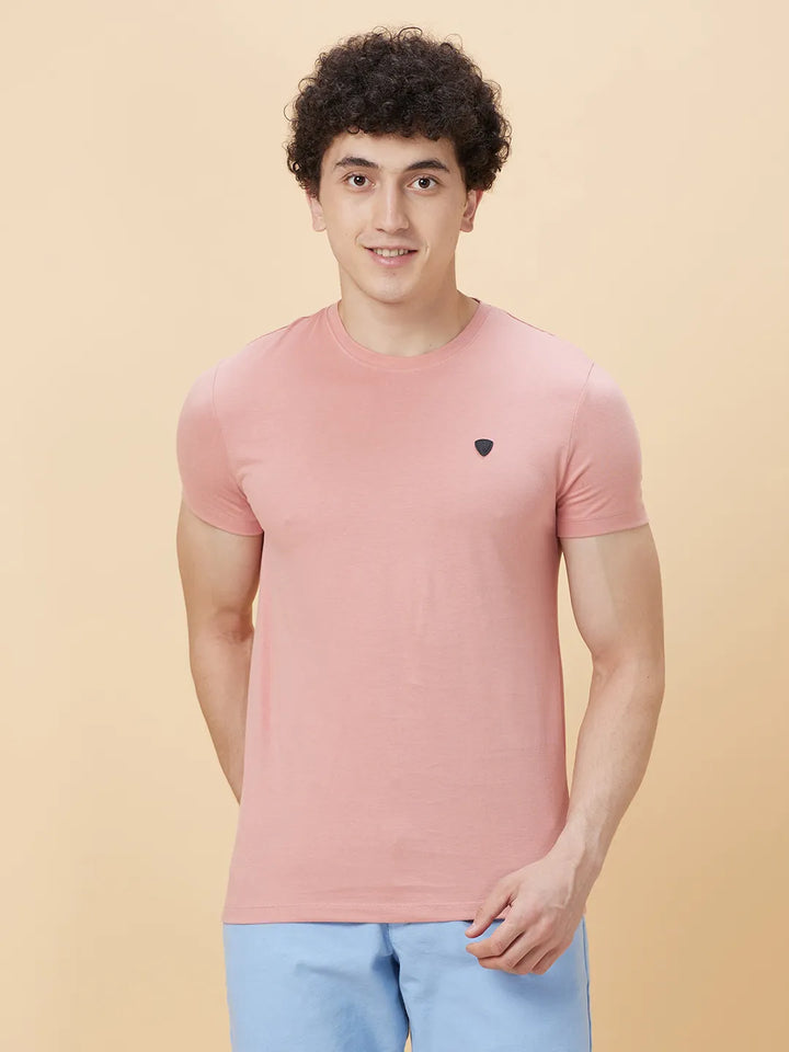 Coral Regular Fit Round Neck Men's T-Shirt by Being Human Clothing