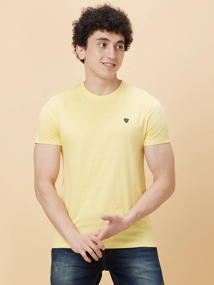 Lemon Regular Fit Round Neck Men's T-Shirt by Being Human Clothing