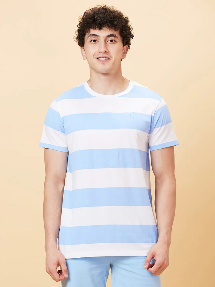 Off White Regular Fit Round Neck Men's T-Shirt by Being Human Clothing