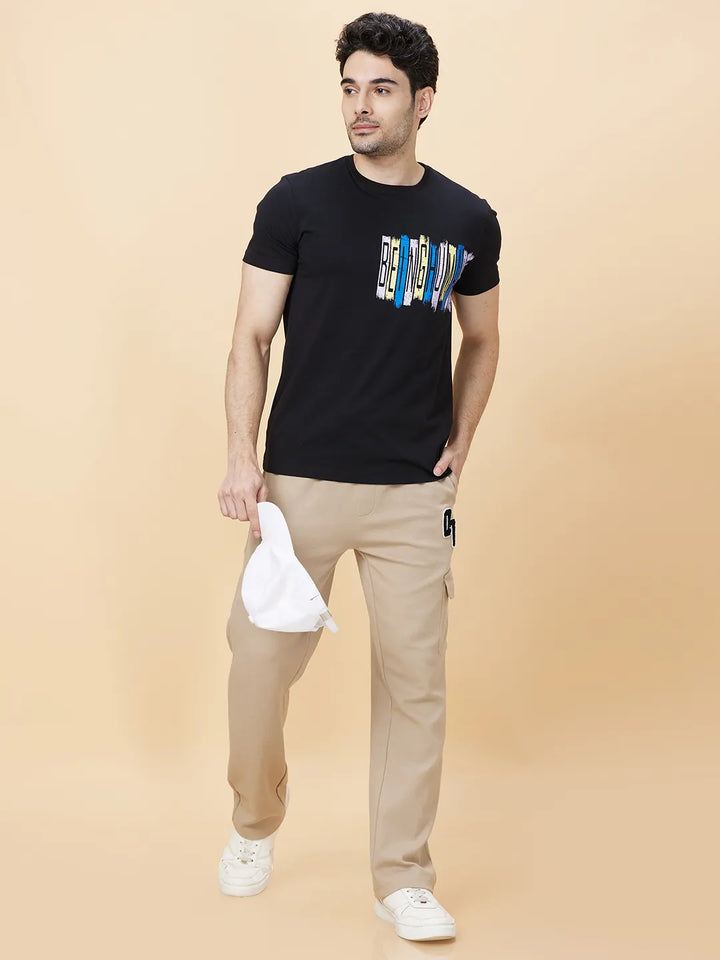 Black Beauty Regular Fit Round Neck Men's T-Shirt by Being Human Clothing