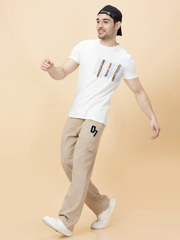 Snow White Regular Fit Round Neck Men's T-Shirt by Being Human Clothing