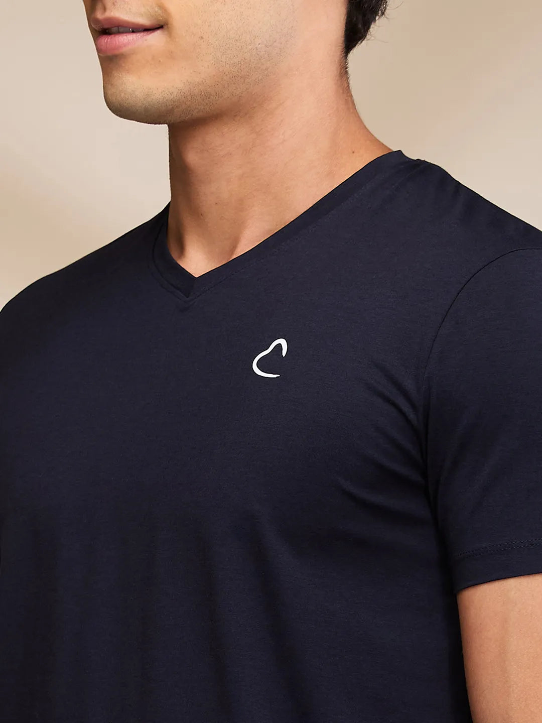Navy Slim Fit V Neck Men's T-Shirt by Being Human Clothing