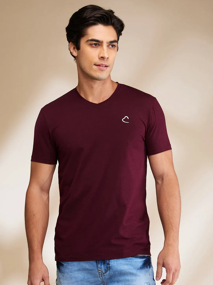 Wine Slim Fit Men's T-Shirt