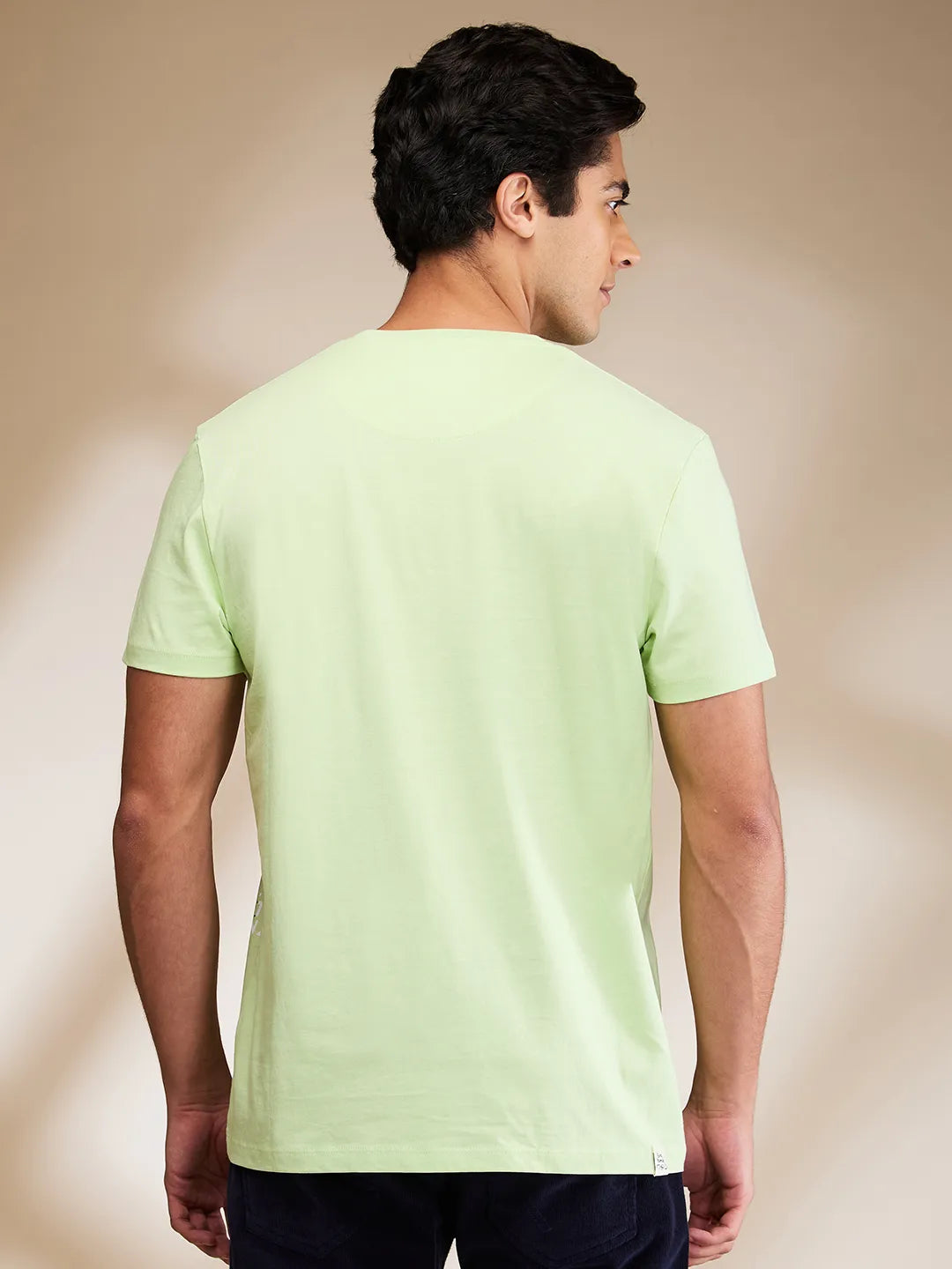 Matcha Green Slim Fit Round Neck Mens' T-Shirt by Being Human Clothing