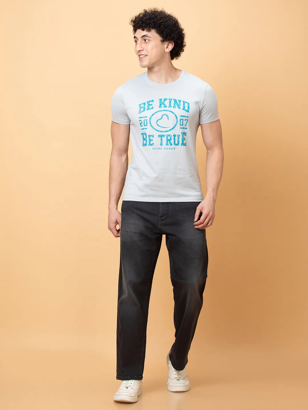 Being Human Clothing Mens-Top Crew Neck Lt.Grey