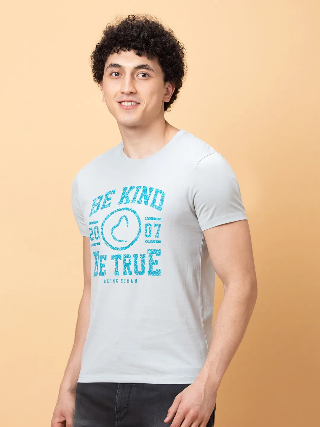 Being Human Clothing Mens-Top Crew Neck Lt.Grey