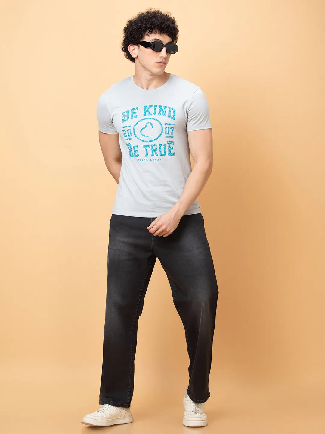 Being Human Clothing Mens-Top Crew Neck Lt.Grey