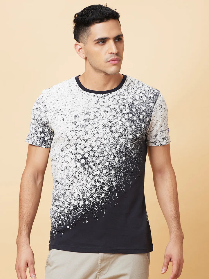 Charcoal Slim Fit Round Neck Men's T-Shirt by Being Human Clothing