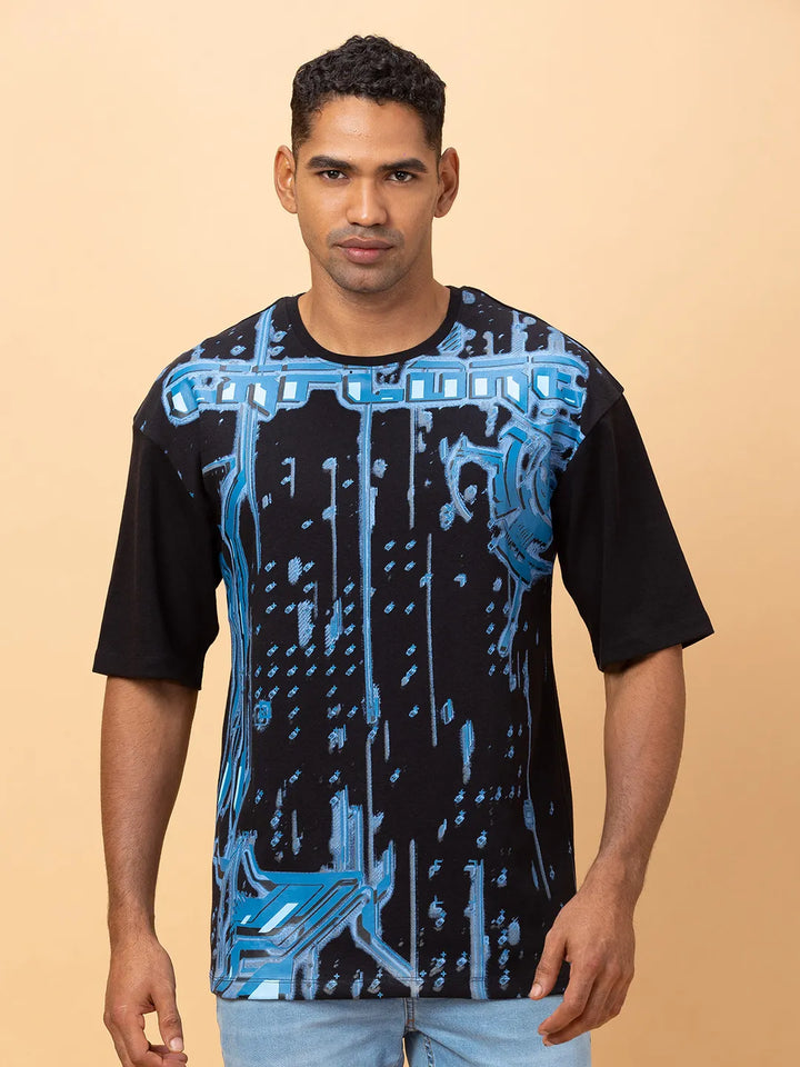 Black Easy Fit Men's Short Sleeves T-Shirt by Being Human Clothing