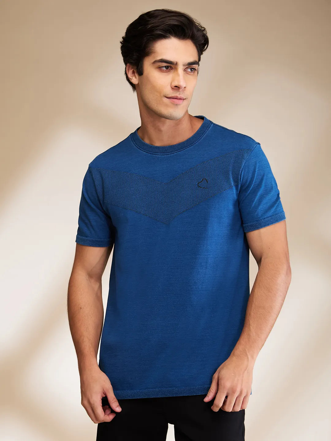 Indigo Regular Fit Round Neck Men's T-Shirt by Being Human Clothing