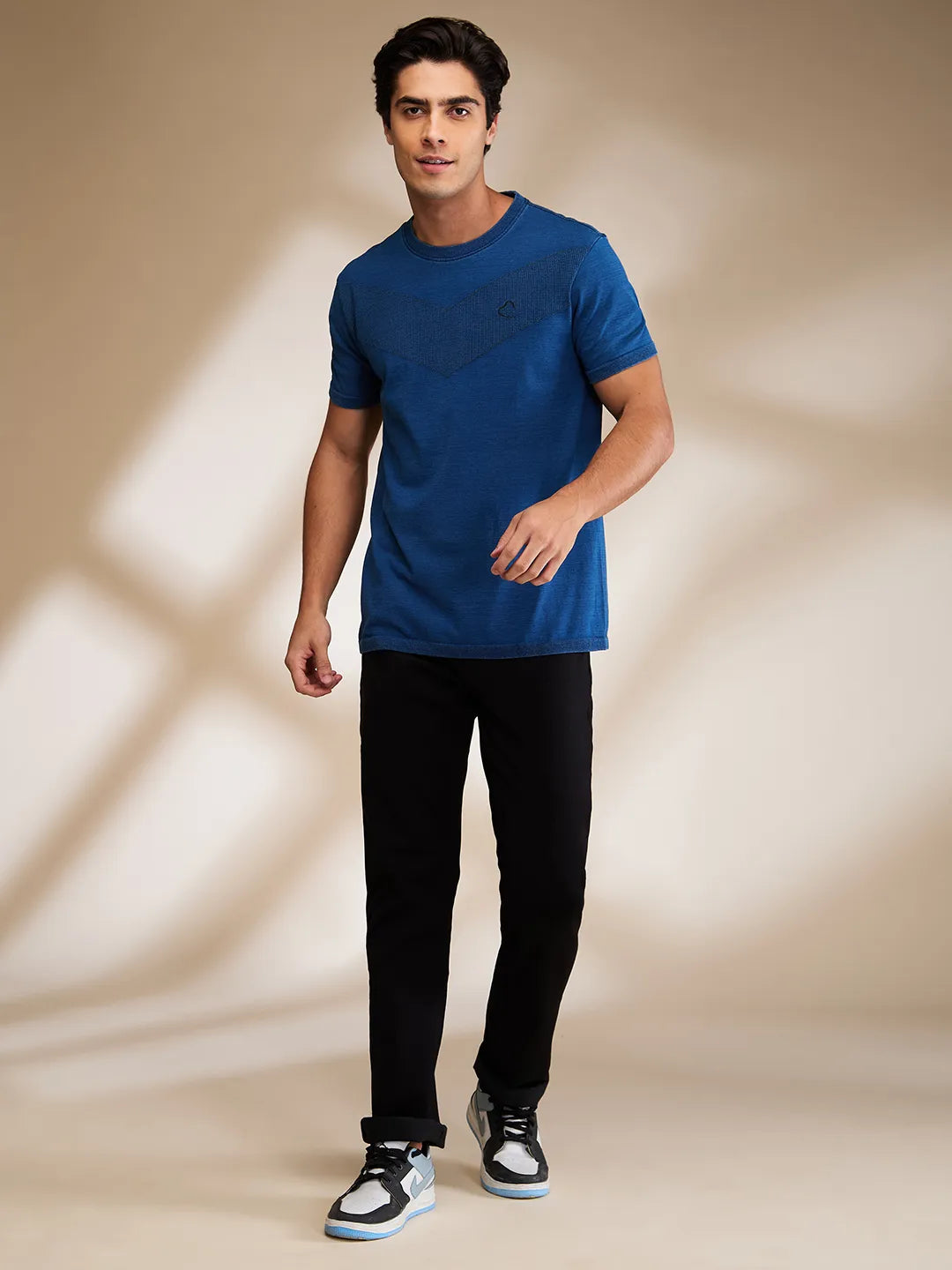 Indigo Regular Fit Round Neck Men's T-Shirt by Being Human Clothing