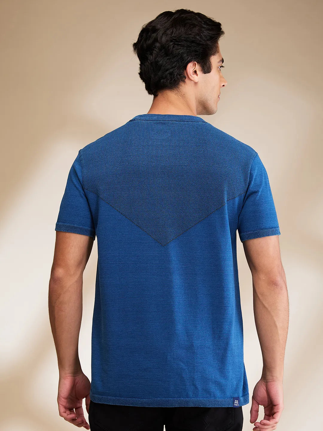 Indigo Regular Fit Round Neck Men's T-Shirt by Being Human Clothing