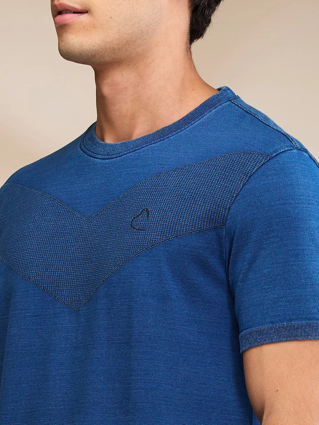 Indigo Regular Fit Round Neck Men's T-Shirt by Being Human Clothing