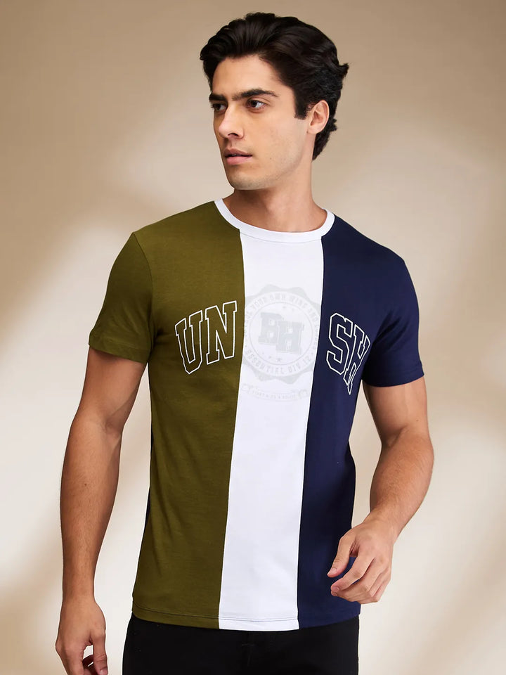 Midnight Blue Regular Fit Round Neck Men's T-Shirt by Being Human Clothing