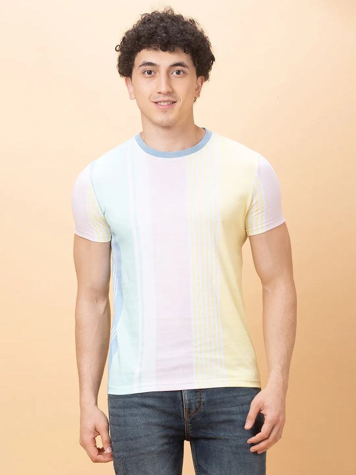 White Regular Fit Round Neck Men's T-Shirt by Being Human Clothing