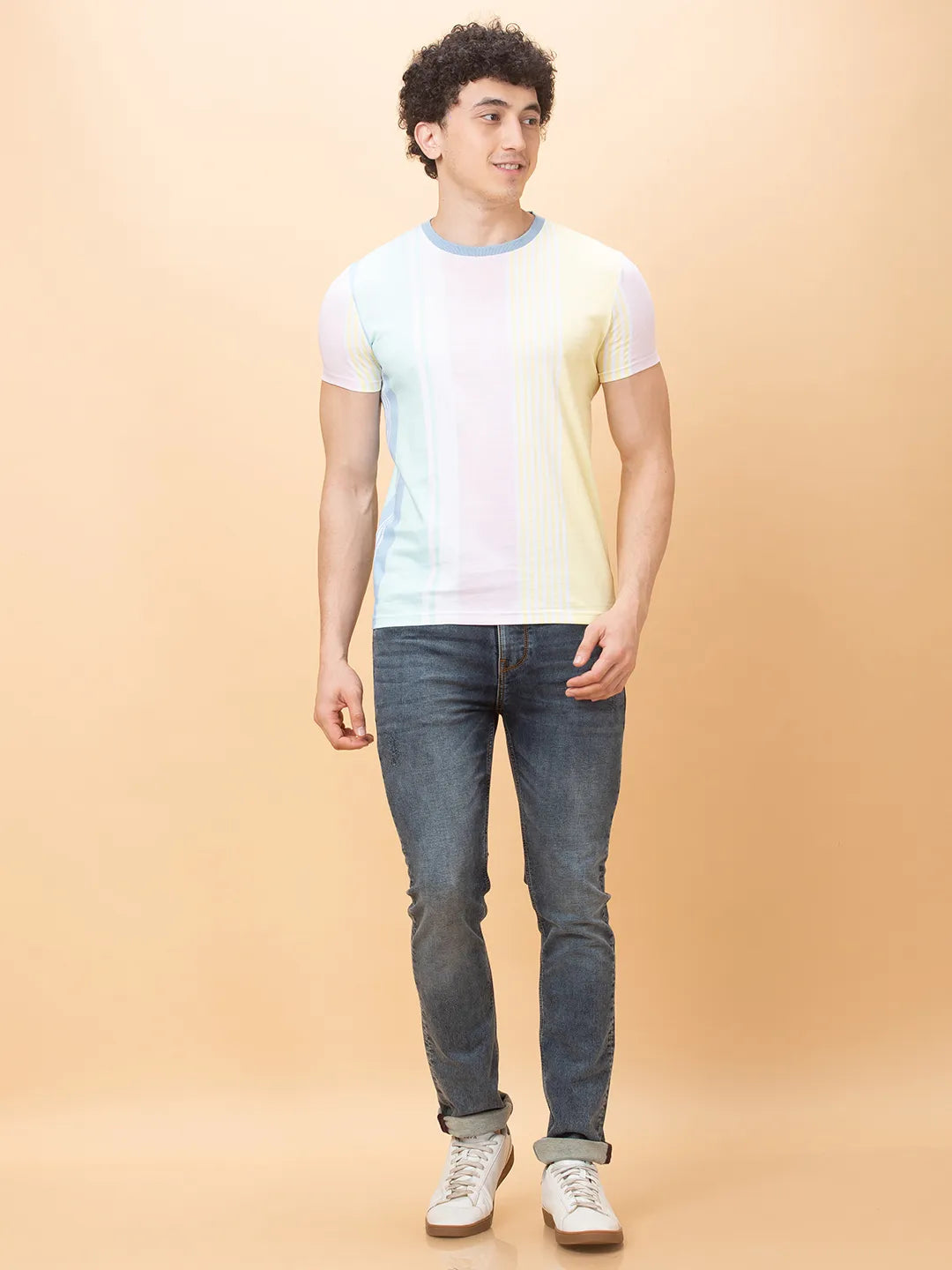 White Regular Fit Round Neck Mens' T-Shirt by Being Human Clothing