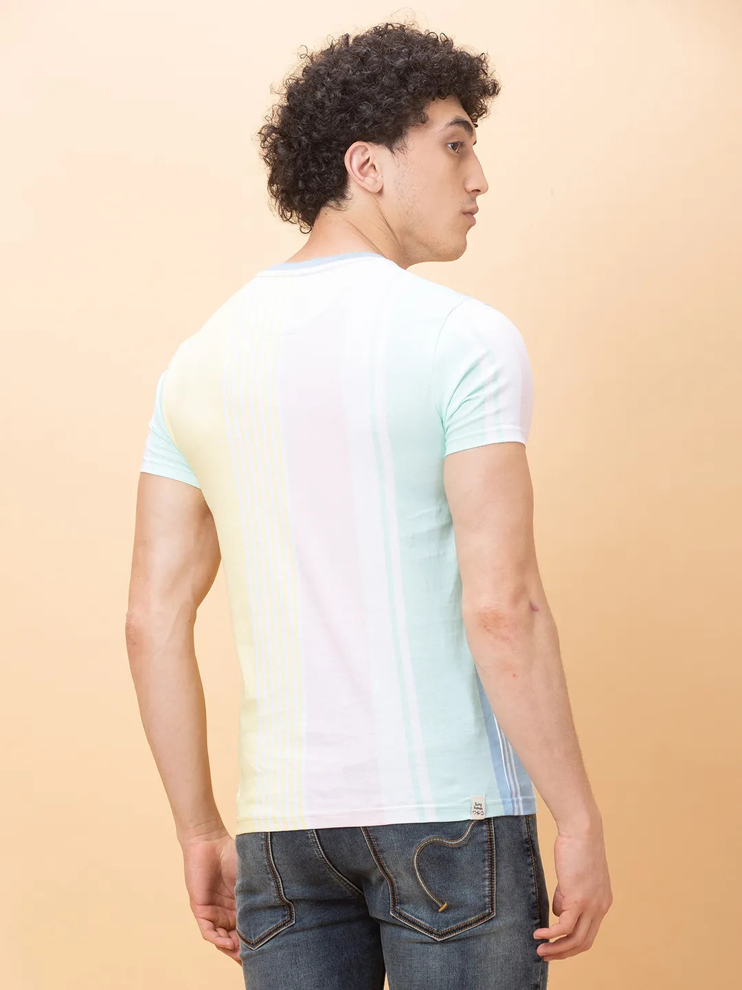 White Regular Fit Round Neck Mens' T-Shirt by Being Human Clothing