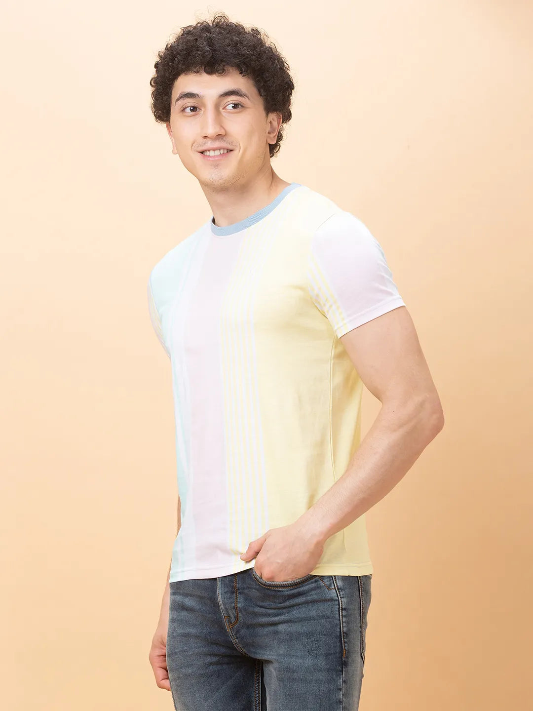 White Regular Fit Round Neck Mens' T-Shirt by Being Human Clothing