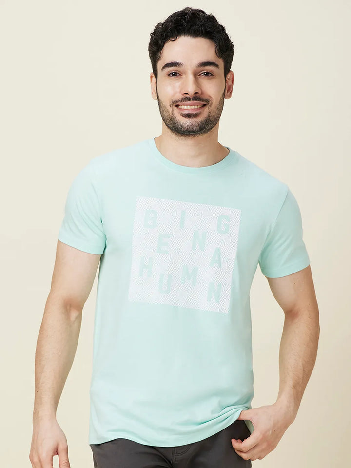 Mint Slim Fit Round Neck Men's T-Shirt by Being Human Clothing