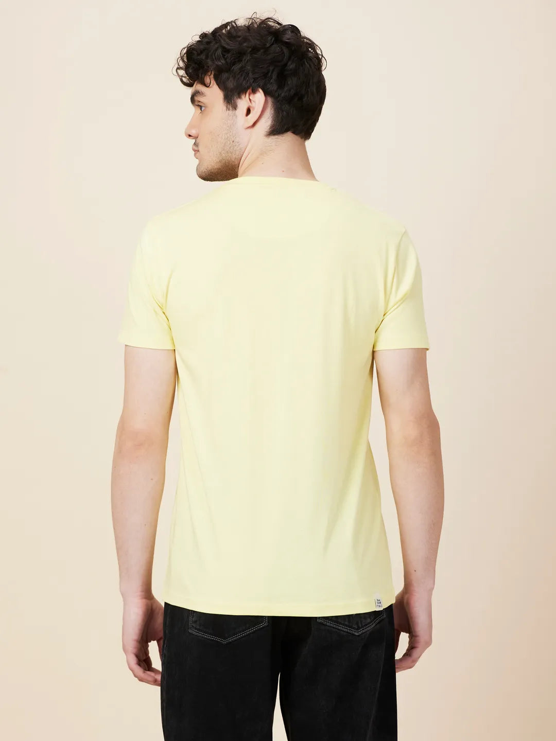 Being Human Clothing Men Yellow Graphic Crew Neck T-Shirt